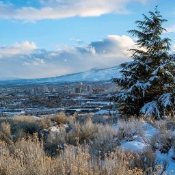 Reno skyline in winter